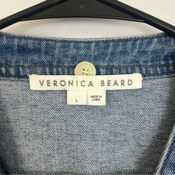 Veronica Beard Keaton Blue Denim Cropped Jacket Size Large - Picture 7 of 15